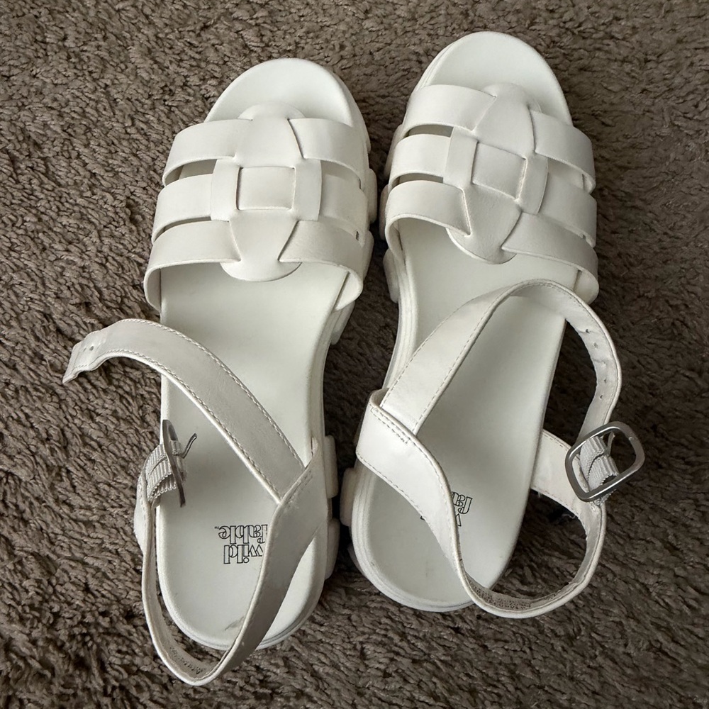 White Woven Strap Women's Sandals - Wild Fable